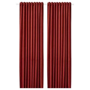 Ikea Sanella Curtains Velvet Darkening Red-Brown Maroon 55"x98" Pair 904.795.63